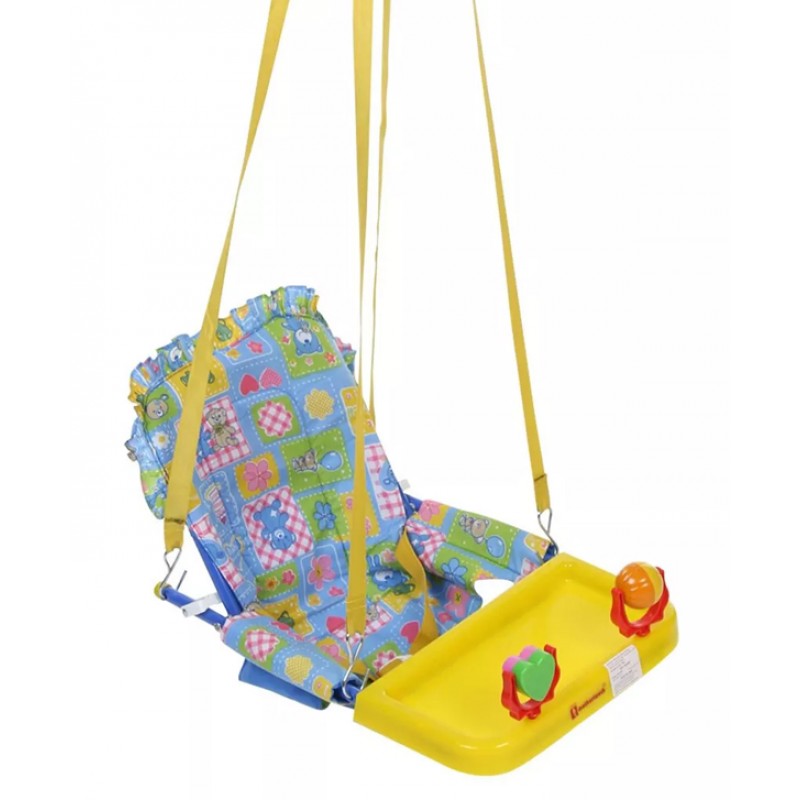 mother touch baby swing